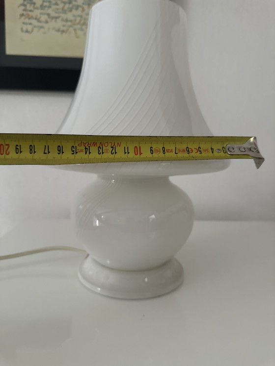 Vintage White Murano Glass Mushroom Lamp - 1970s – Table lamps, Metal (photo 7 of 8)