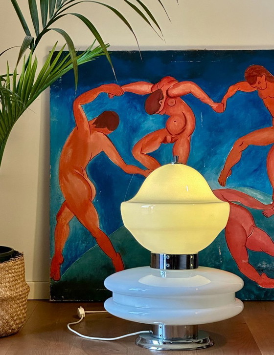 Image 1 of Grande lampe de table en verre de Murano, style milieu du XXe siècle, par Nason pour Mazzega – Italie des années 1970