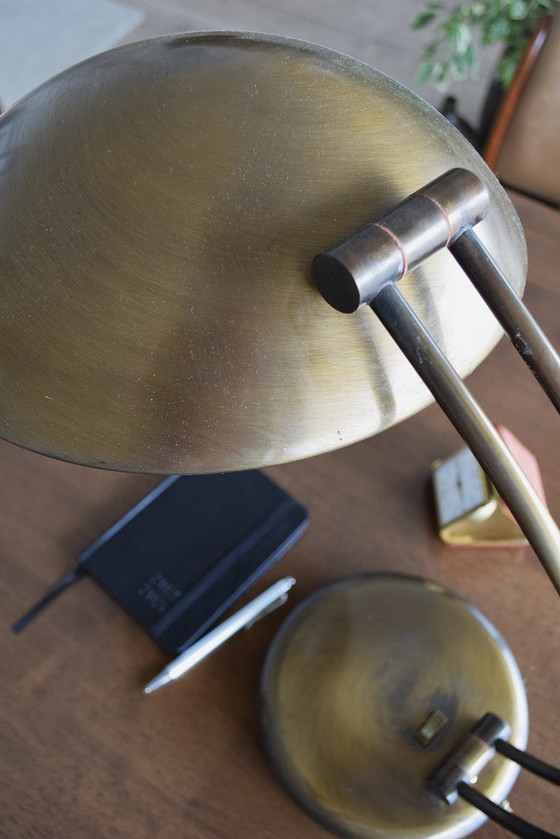 Image 1 of Bauhaus Brass Desk Lamp - Pieter-Jozef De Jaeck for Massive, 1970s