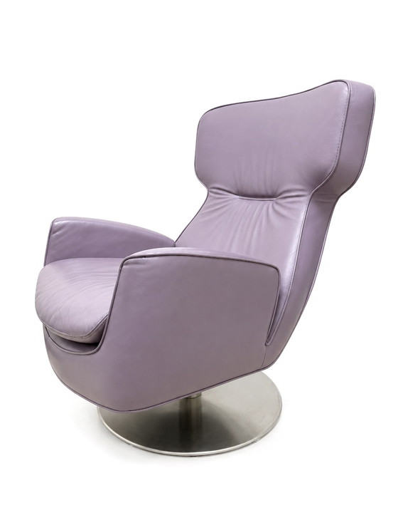 Fauteuil relax Leolux Ottana Plus Cuir Lilas – Leather, Metal (photo 6 of 6)