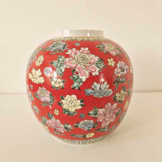 Image 1 of Floral Chinese Porcelain Vase Xxl Ginger Jar