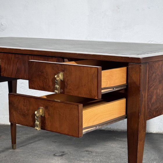 Scrivania in radica di noce con piano in pelle di FEKA, anni '70 – Tavoli da pranzo, Brass (photo 10 of 18)