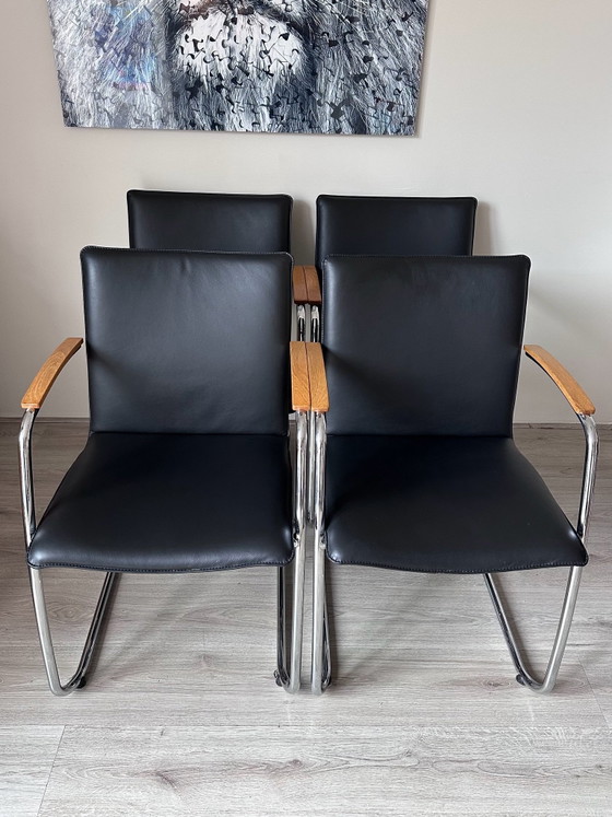 4x Leolux Freyr chaises de salle à manger design – Cuir (photo 11 of 12)