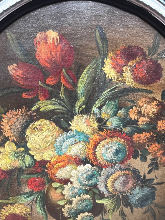Old still life with flowers. – Paintings & Drawings, Wood, Canvas (photo 5 of 7)
