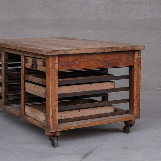 Image 1 of Antiek Engels Bakkers Werkblad of Keuken Eiland Tafel