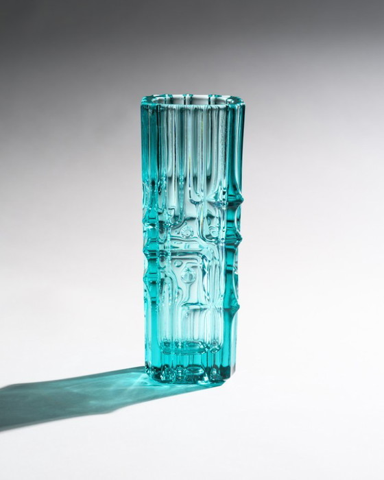 Image 1 of Brutalist Czech Glass Vase Model 617/250 Vladislav Urban Sklo Union (Rosice) 68'