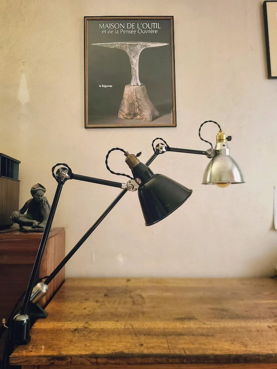 Image 1 of Fully restored black Mazda 1930-40 architect lamp