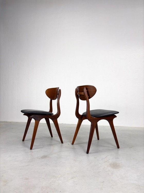 Set 'Snavel' Esszimmerstühle von Louis van Teeffelen – Wood, Leather (photo 12 of 20)