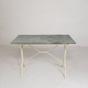 Table de jardin bistro avec plateau en marbre, années 1950