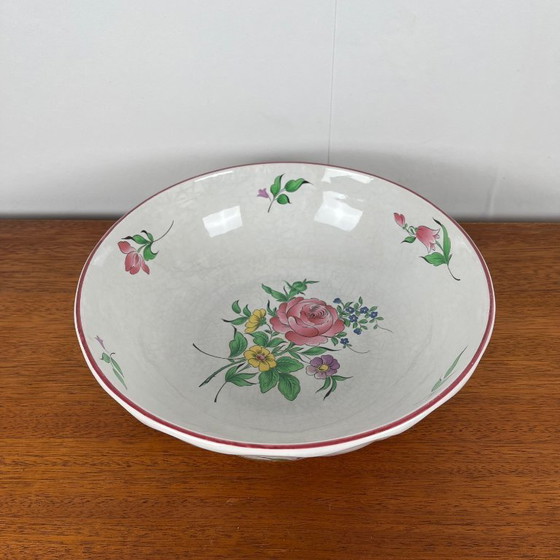 Image 1 of Set de 4 assiettes plates + 1 saladier Luneville Reverbere Yvonne