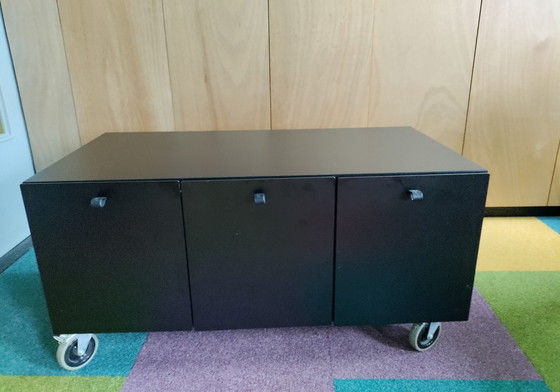 Image 1 of 2 Bulo black rolling cabinet