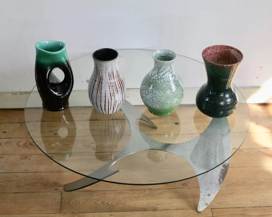 Image 1 of 4x Accolay Vases, Signed Ceramics, France 60's
