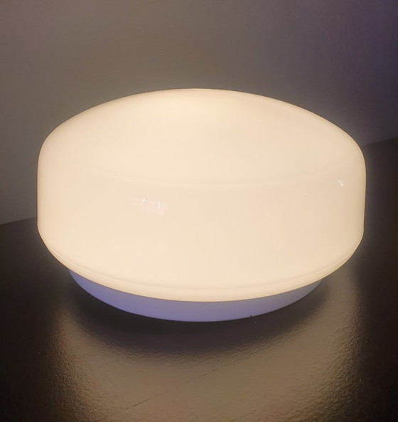 Image 1 of Vintage Bauhaus-style ceiling/wall lamp made of opal glass.