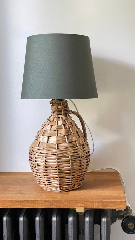 Lampada VINTAGE Dame Jeanne in Rattan – Lampade da tavolo, Tela (photo 4 of 17)