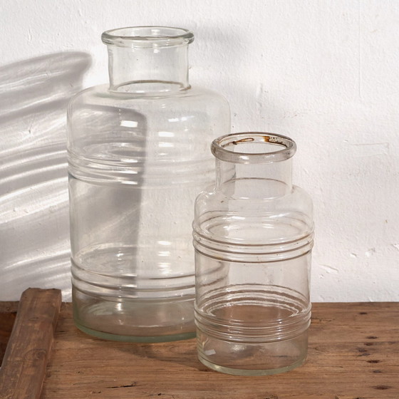 Fiaschette trasparenti antiche (c.1920). Set di 2 pezzi #55 – Bicchieri e caraffe, Glass (photo 8 of 16)