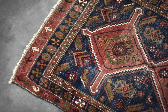 Image 1 of Vintage Hand-Woven Oriental Nomadic Tribal Shiraz Qashqai Rug, 1940s