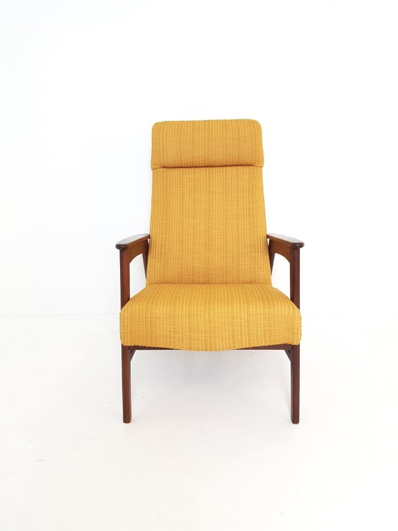 Vintage Deense Fauteuil Nieuw Gestoffeerd Kvadrat Febrik – Polyester, Wood (photo 4 of 11)