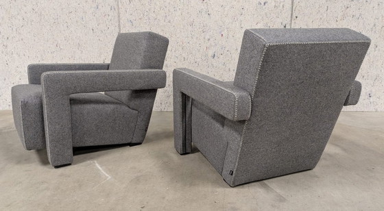 Image 1 of  Cassina Armchair 637 Utrecht (New-Never Used) In Grey Wool