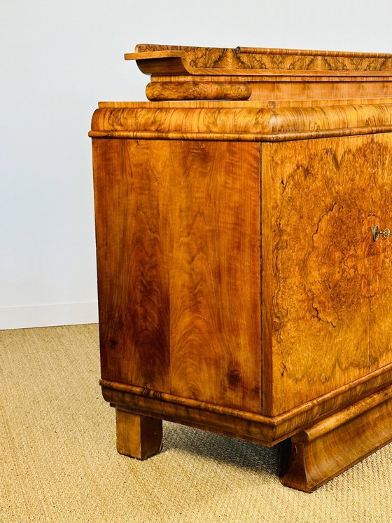 Image 1 of Sideboard im Art-Deco-Stil aus Nussbaummaserholz, Frankreich, 1930