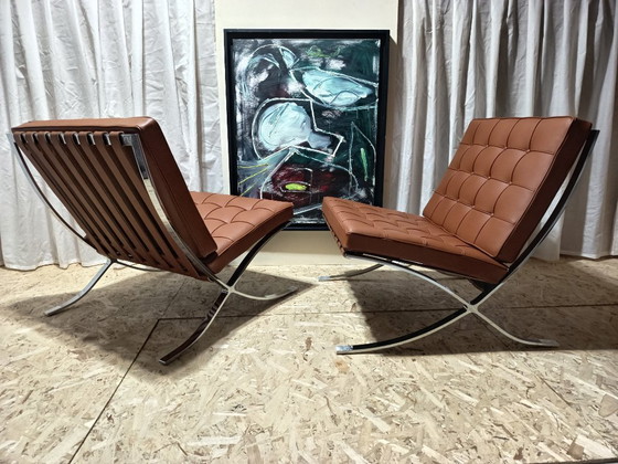 Image 1 of Sillones KNOLL Studio Barcelona (NUEVA Serie 2026) en piel natural (color coñac)