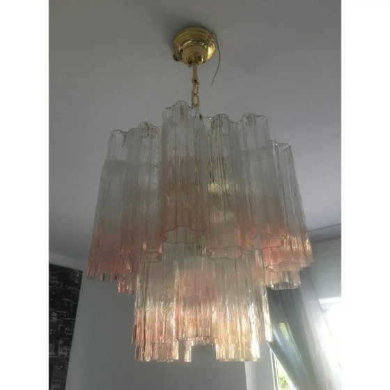 Image 1 of Lámpara de araña Tronchi de cristal de Murano estilo Venini de diseño