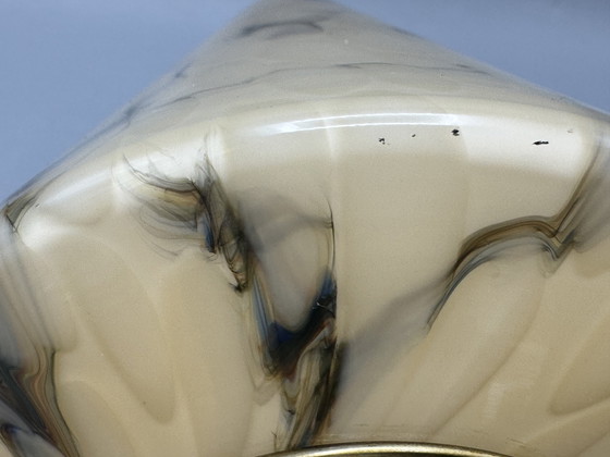 Image 1 of Vintage tafellamp met marmeren glazen kap – AGI Almelo (ca. 1970s)