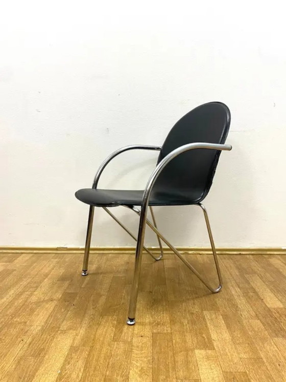 Image 1 of Set di 4 sedie retrò con braccioli, anni '80, Cecoslovacchia