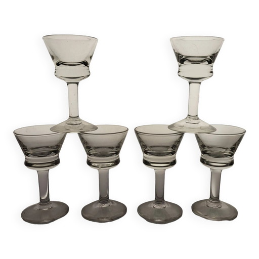 6 bistro liqueur glasses 1920s-30s