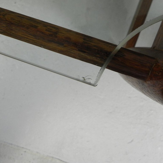 Image 1 of Scandinavische salontafel met glazen blad, jaren '60