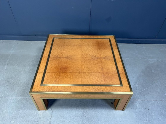 Image 1 of Tavolino da caffè in ottone e radica di Jean Claude Mahey, anni '70