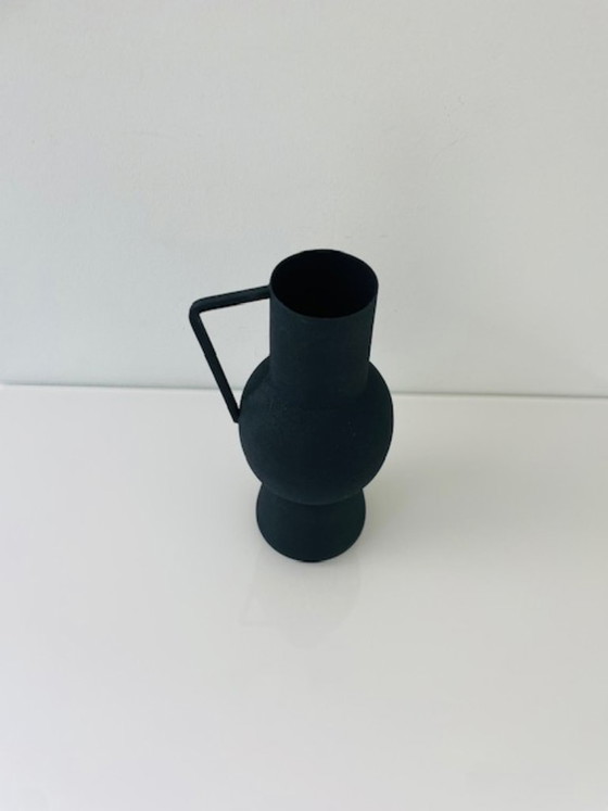 Image 1 of Black metal designer vase/jug – amphora shape