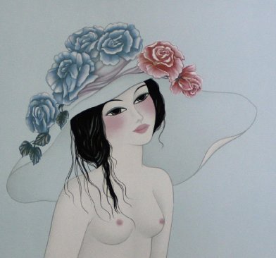 Image 1 of Mara Tran-Long - Nu Aux Roses Bleues 