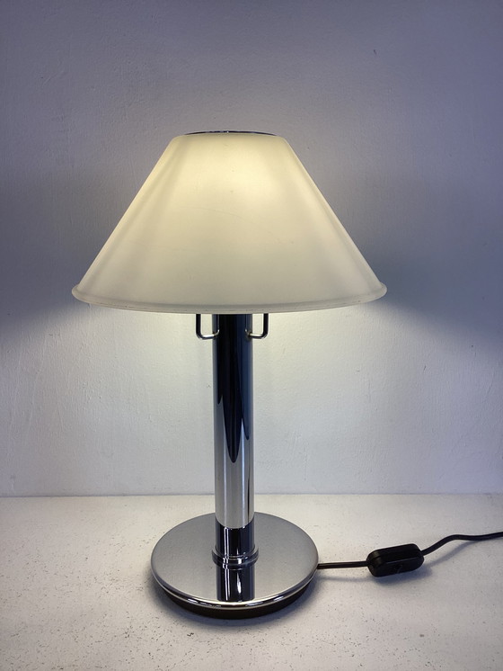 Image 1 of Glashütte Limburg années 1990 lampe design moderniste verre chrome