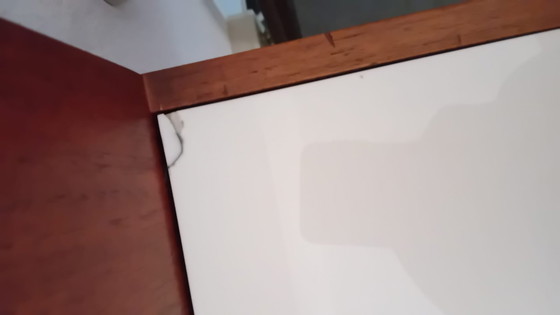 Image 1 of Estructura de cama de teca con mesitas de noche de Pastoe.