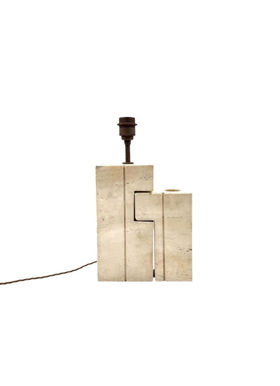 Image 1 of Lampada da tavolo scultorea in travertino della metà del secolo scorso, Giulio Cesari, Nucleo Sormani, Italia 1960