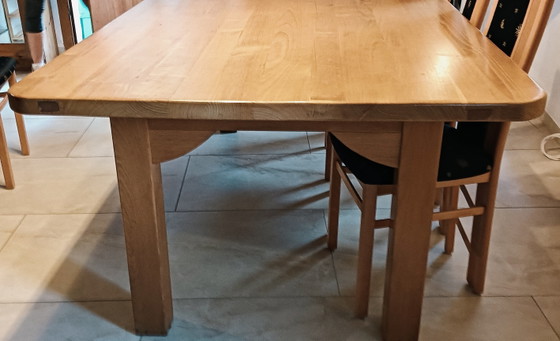 Uitzonderlijke eettafel van massief kastanjehout, 220 x 120 cm x 78 cm (photo 9 of 11)