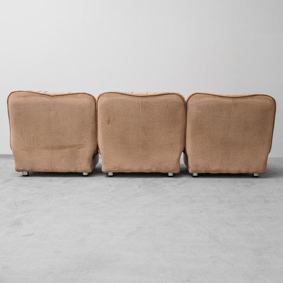 Image 1 of SET DI 3 POLTRONE MODULARI IN TESSUTO BEIGE ANNI ’70 VINTAGE MODERNARIATO
