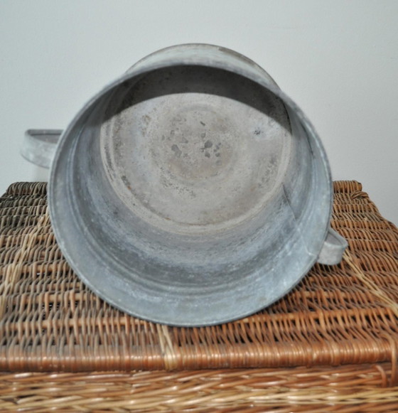 Vaso vintage in zinco galvanizzato, anni '50 – Vasi per piante (photo 7 of 7)