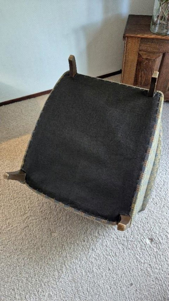 Vintage Designer Wingback Armchair with Oak Legs – Koekoek, Textile (photo 10 of 21)