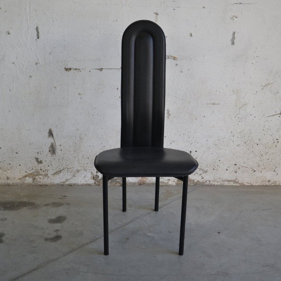 Image 1 of 6 chaises de salle à manger en cuir