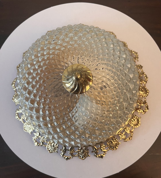 Image 1 of Art Deco Deckenlampe mit Ananas Relief