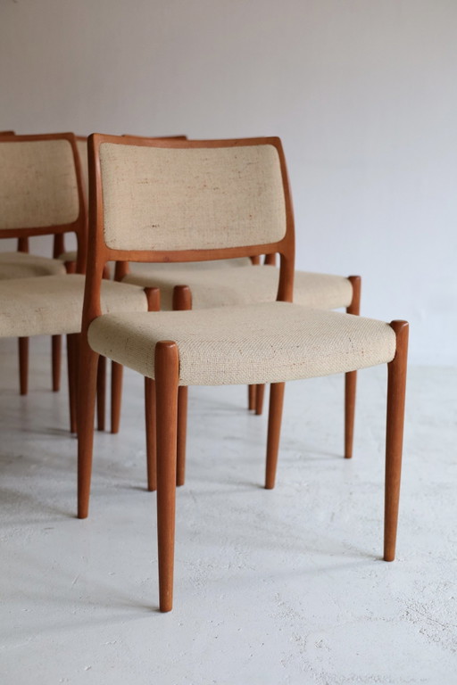 Set van 4 vintage eetkamerstoelen model 80, Niels Otto Møller
