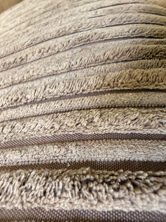 Royale modulares Ecksofa + Hocker – 4 Stoffe – Taupe/Braun – Textile (photo 2 of 6)