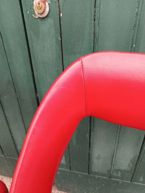 Image 1 of 2 rote Vinyl-Sessel aus den 1970er Jahren