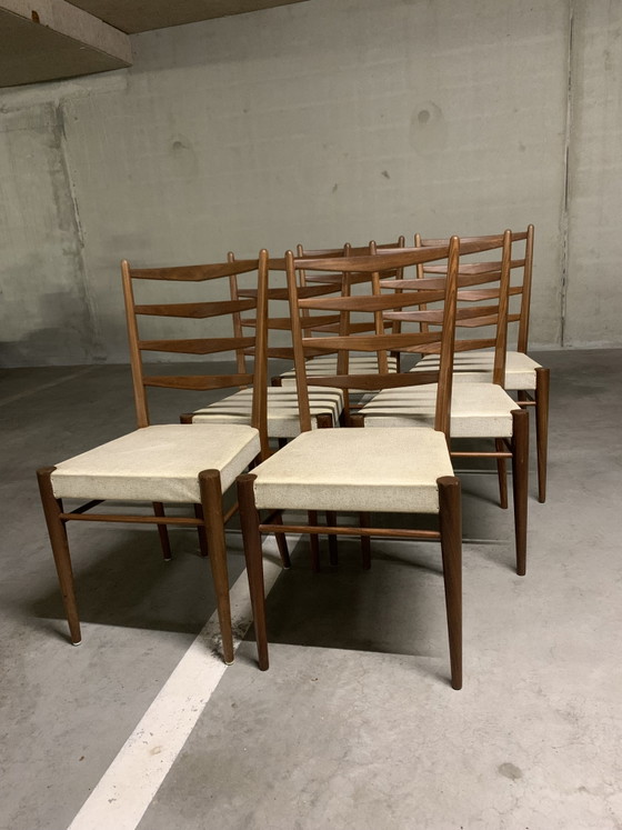 Chaise échelle 6x Design ST09 de Cees Braakman pour Pastoe 1960 – Chaises de salle à manger, Skai, Wood (photo 3 of 12)