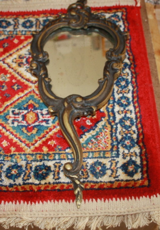 Miroir à main ancien en bronze, 1930