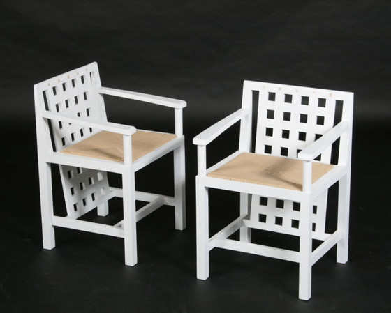 6 Stoelen, Reproductie, Candida Cottage Chair, Charles Rennie Mackintosh, Nieuw – Fauteuils, Wood, Textile (photo 4 of 5)