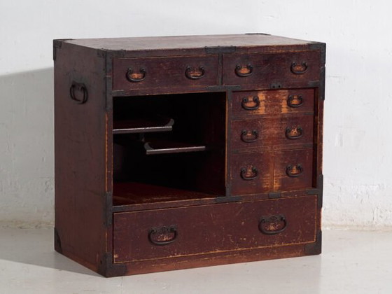 Antique Japanese cedarwood choba-dansu, Meiji/Taishō period (c. ) #45 – Chest of drawers, Cast Iron (photo 31 of 40)