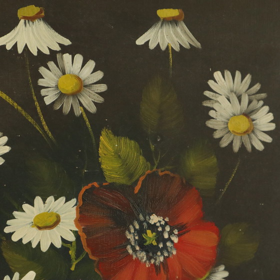 Image 1 of Fleurs Nature morte Peinture Marguerites Coquelicot