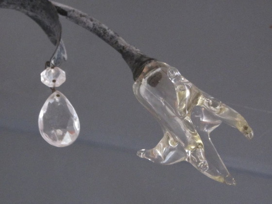 Large chandelier with glass flowers and crystals, Nuova Odissea design kroonluchter, Metal, Black, Klassiek (photo 5 of 5)